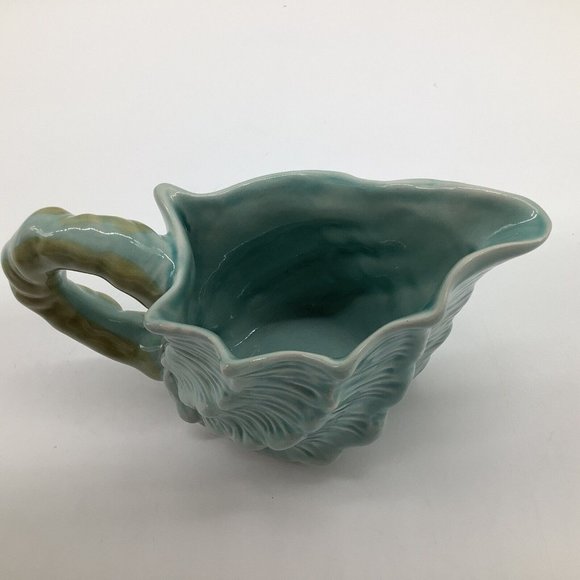 Pier 1 Imports Turquoise Blue Creamer and Sugar Bowl set, Sea Shell Pattern - Picture 6 of 12
